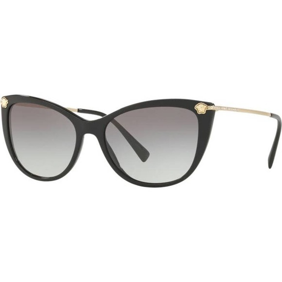 Versace 57mm Cat Eye Sunglasses black gold - Picture 4 of 11